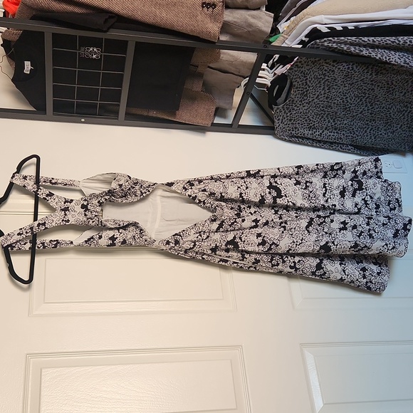 Anthropologie Black Printed Floral Linen Blend Midi Dress Size MP - Picture 9 of 12